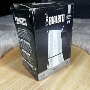 Bialetti New Venus Induction Stovetop Coffee Maker Stainless Steel 4 Cups